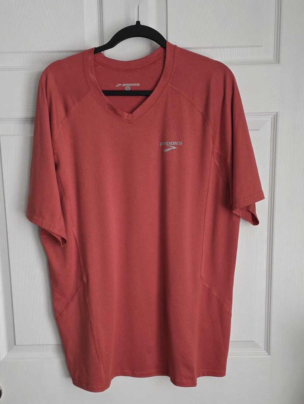 Brooks Equilibrium V-Neck Running Shirt Short Sleeve Orange XL